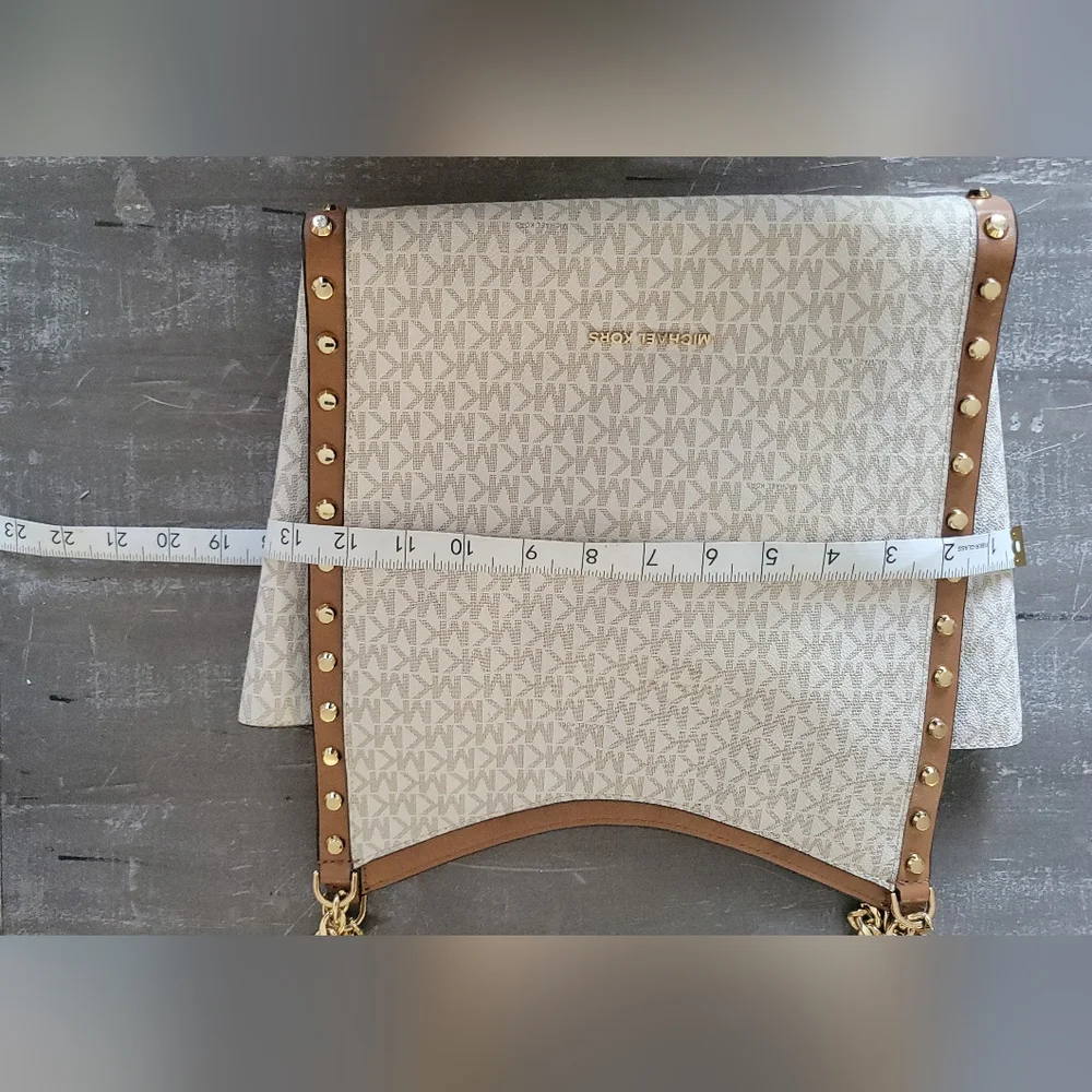 MICHAEL KORS Newbury Chain Leather Shoulder Tote Handbag‎